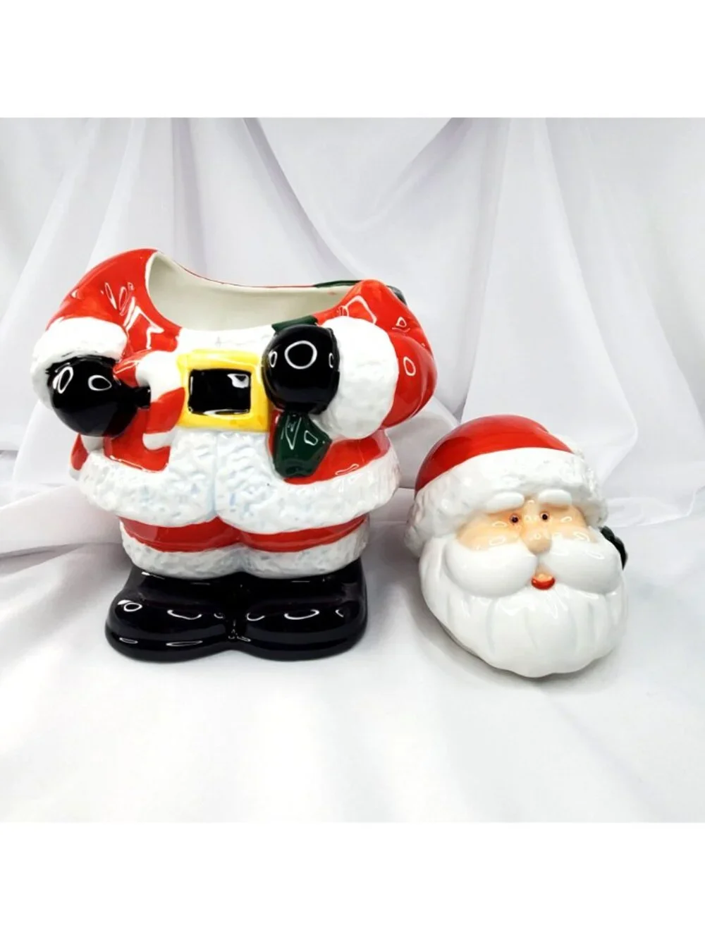Royal Seasons Ceramic Santa Cookie Jar Hand-Painted 11
